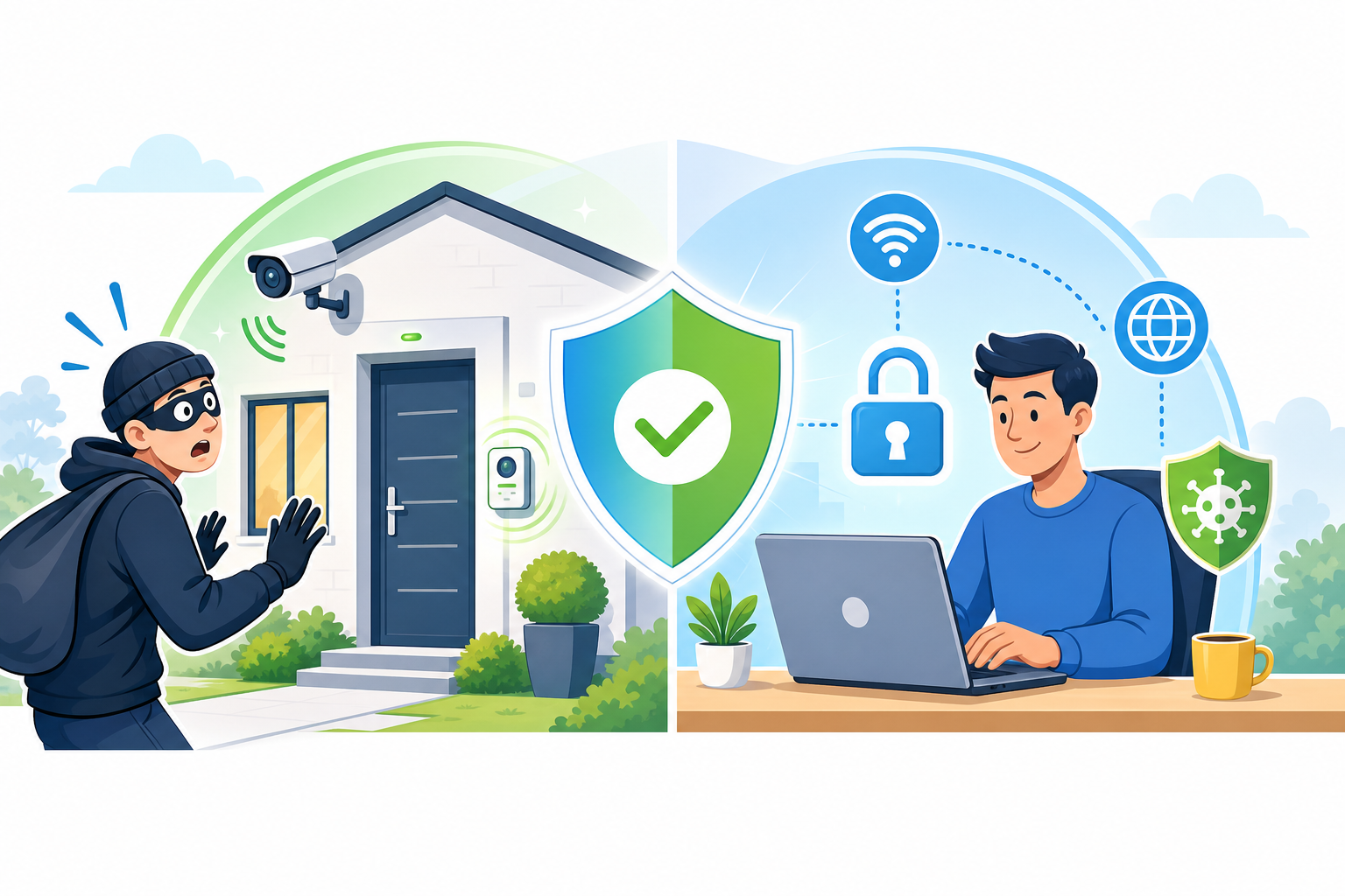 Moderne Wohnungs- und Digitalsicherheit